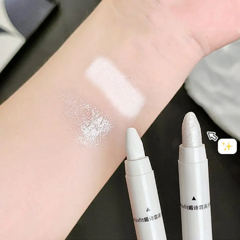 1pc Shimmering Highlight Stick Glitter White Eyeshadow Pencil For Bright Eyes Dazzling Effect Makeup Highlighter Pencil