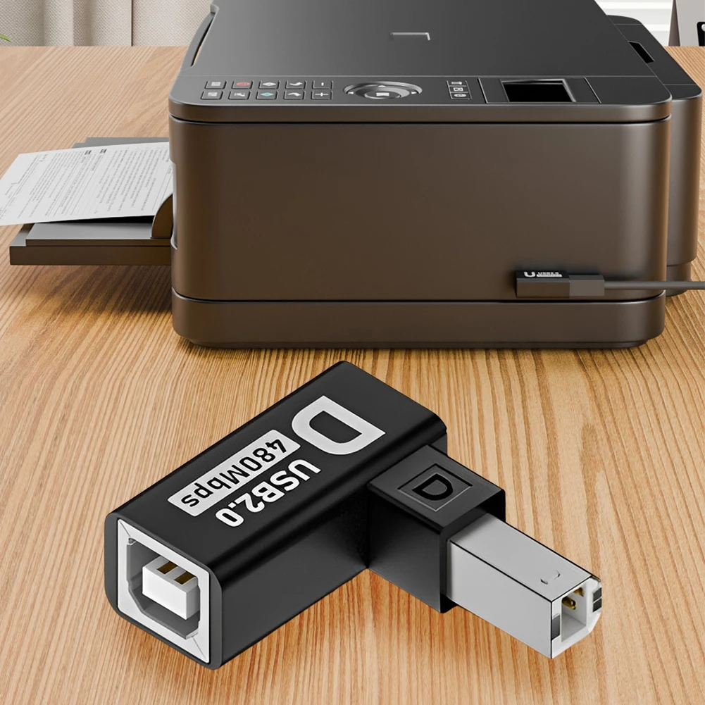 엘보우 USB2.0 프린터 어댑터 USB 타입 B 남성-여성 프린터, 하드 드라이브, 베이스, 팩스기, 스캐너용 USB 2.0 프린터 어댑터
