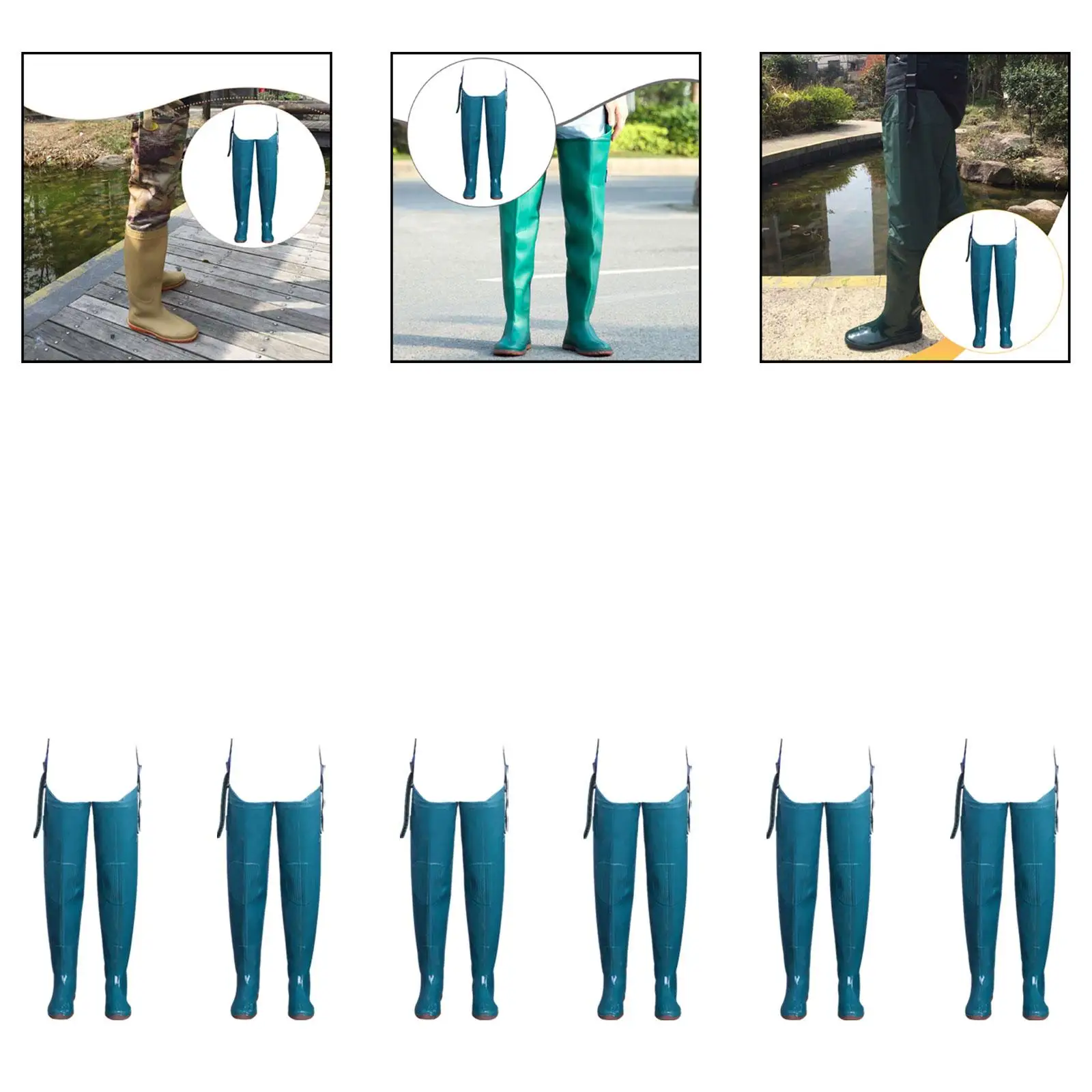 Bottes de pêche hautes genouillères imperméables pour rivière, jardinage et pluie