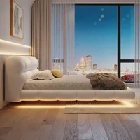Lit double en bois avec organisateur de rangement 180x200cm ﻿   Ensemble complet de chambre à coucher : Lit King Size, Têtes de lit, Sommiers et Tatami pour la maison 4