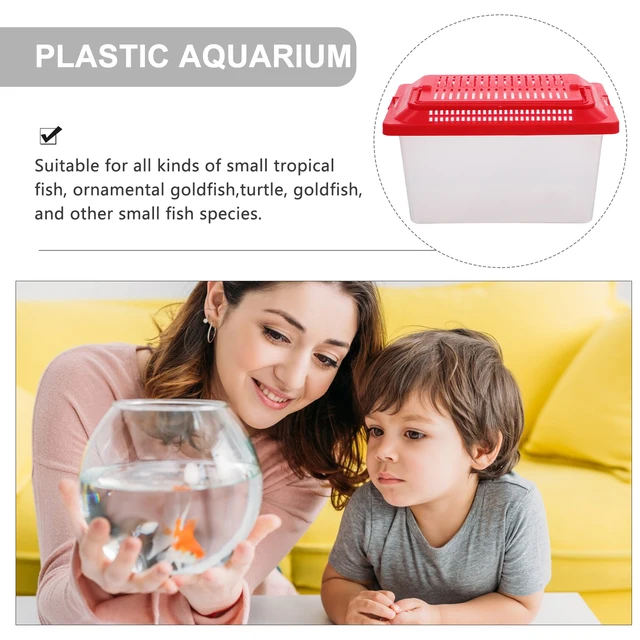 Portable Mini FishTank Handheld Tortoise Aquarium reptile Feeding Fish Tank multiuse Breeding Box durable hamster Box pet tools 4