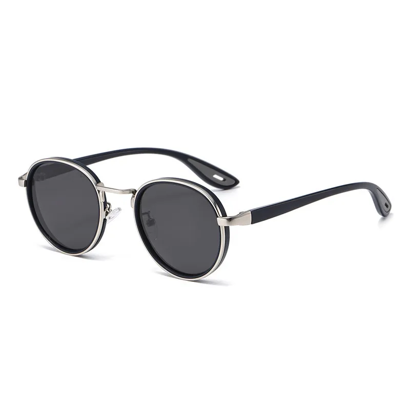 Neue Vintage Runde Sonnenbrille für Männer und Frauen, Punk-Sonnenbrille mit Metallrahmen, modisches Markendesign, lässige Sonnenbrille, UV400-Schutz, Outdoor-Brille – Detail 16