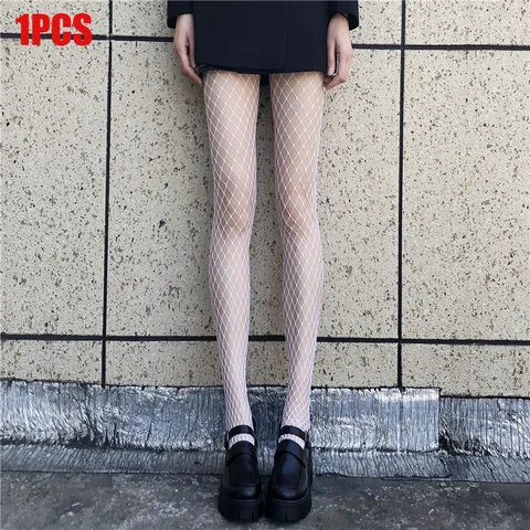 Women's Long Sexy Fishnet Stockings Fish Net Pantyhose Mesh Stockings Lingerie Skin Thigh High Stocking High Waist