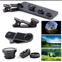 Universal Fish Eye Lens Wide Angle Macro Smartphone Fisheye Len Zoom Camera Lens Kits With Phone Clips For iPhone Samsung Xiaomi 3