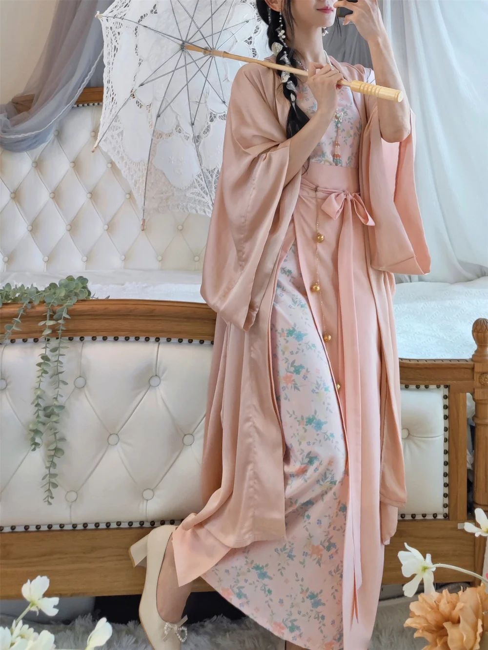 

Hanfu Female Fairy Ancient Style Student Costume Super Fairy Floral Han Element Skirt Chinese Dress Ancient Chinese Costume