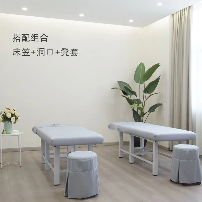 Massage Table Bed Fitted Sheet Elastic Full Cover Rubber Band Massage SPA Treatment Bed Cover with Hole 2