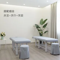 Massage Table Bed Fitted Sheet Elastic Full Cover Rubber Band Massage SPA Treatment Bed Cover with Hole 2