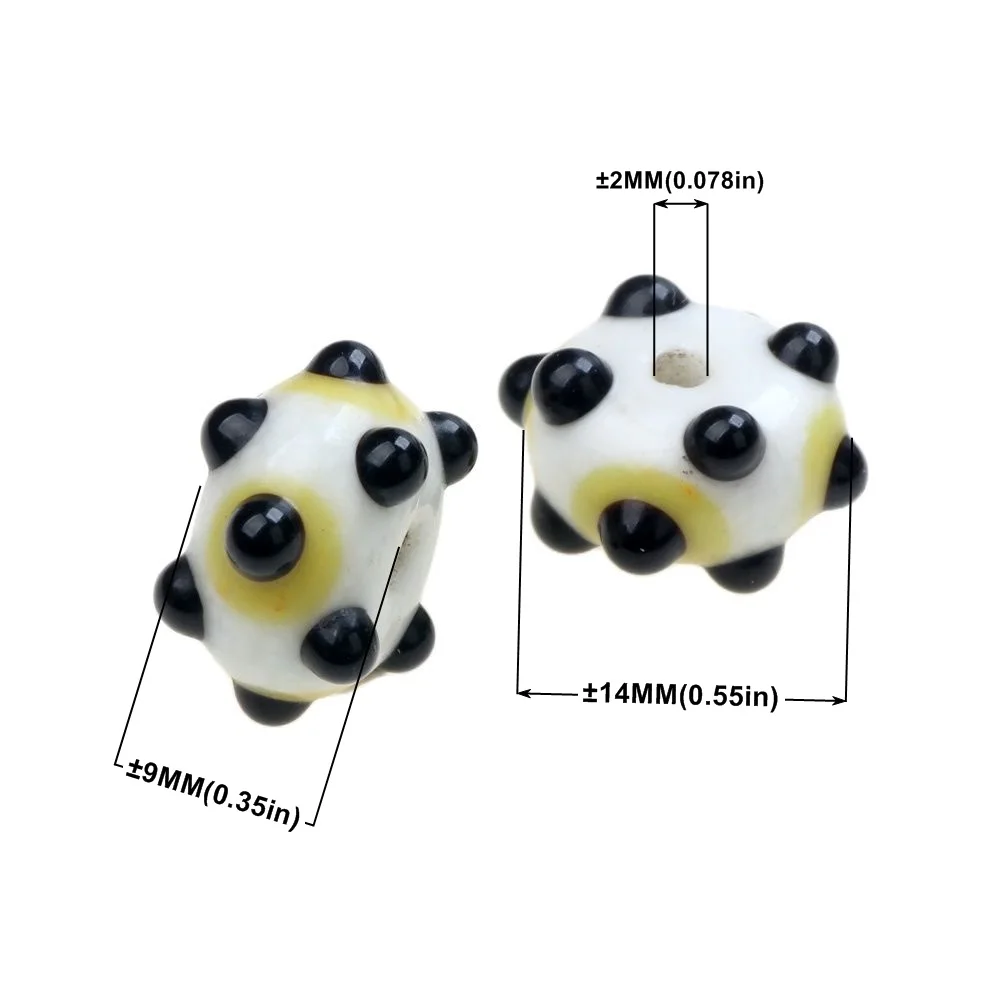 Vintage Floral Handmade Lampwork Glass Beads