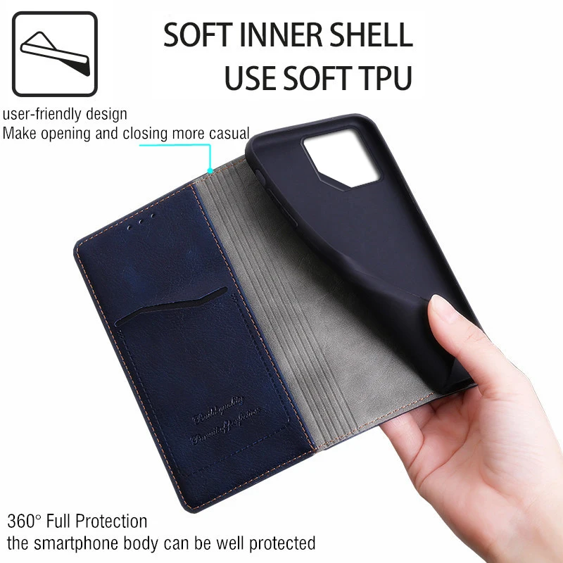 Leather Flip Wallet Case