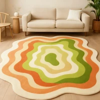 Tapis irrégulier de Style moderne, décoration de chambre à coucher, grande surface, pour salon, peluche épaisse, dégradé, tapis de sol moelleux et doux 3