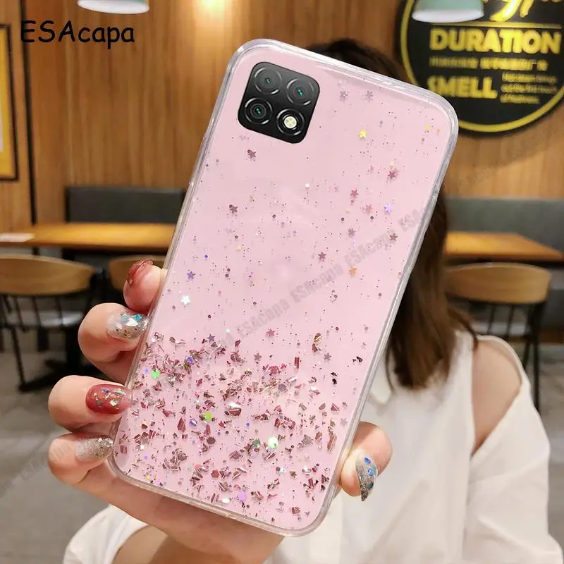 water pouch for phone Transparent Gold Foil Glitter Case For Huawei Nova Y60 Matte Soft Silicone Shockproof Back Cover For HUAWEI NOVA Y60 WKG-LX9 glass flip cover