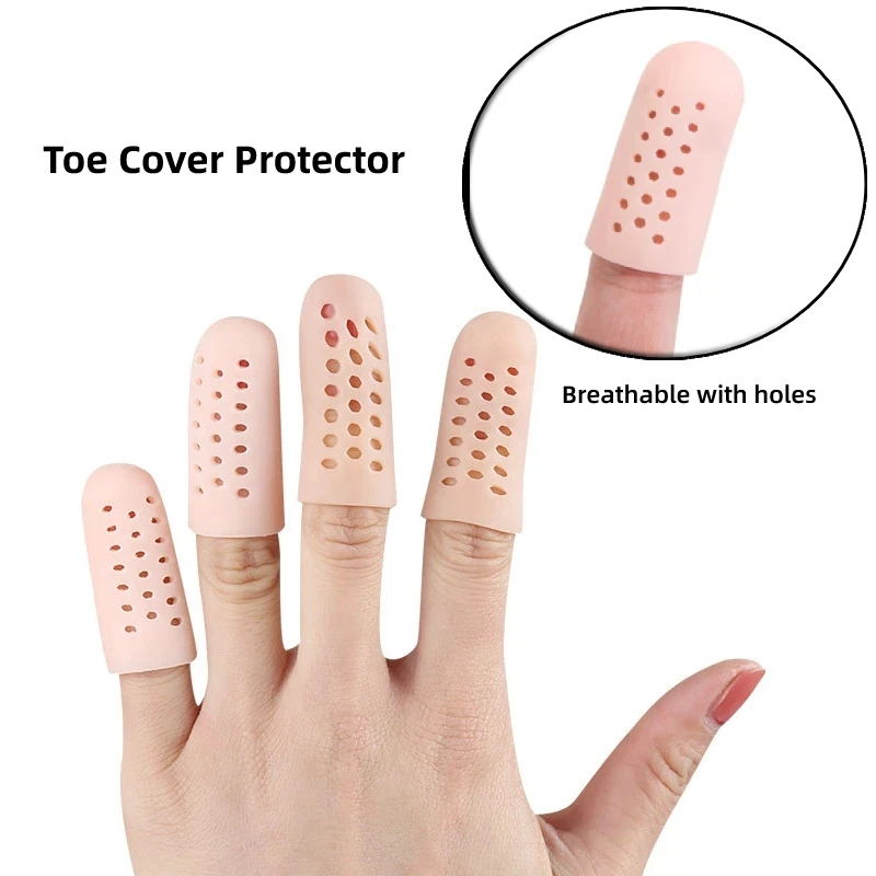 Silicone Separator Breathable Protector Gel Covers Tube With Holes 2Pcs=1Pair for Corns Calluses Blister Toe Bunion Spacer toe separators toe spreader finger toe separator toe protectors