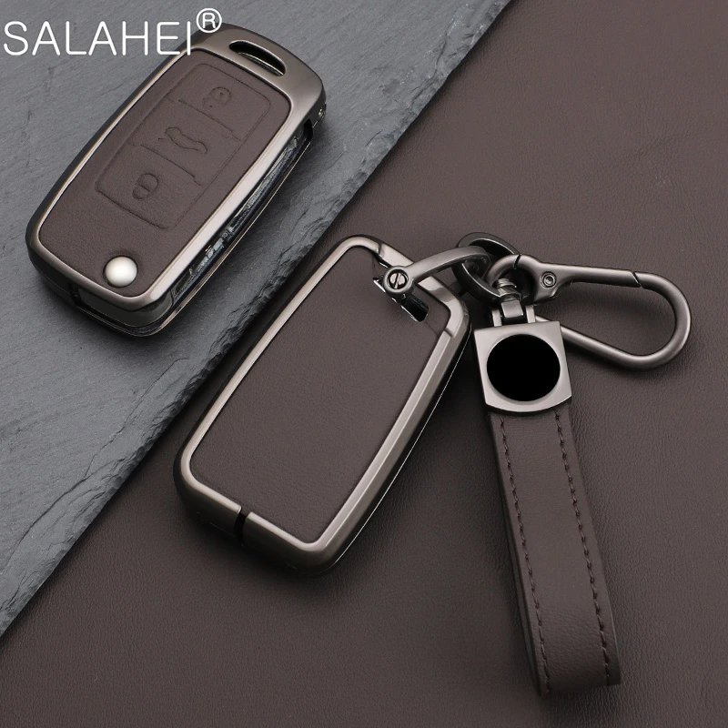 

Zinc Alloy Leather Car Key Case Protector Bag For Volkswagen VW Polo Golf Passat Beetle 3C CC B6 B7 B8 B7L CC R36 Maogotan B5 3C