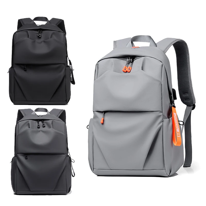 

Simple Solid Color Shoulder Backpacks Bookbags Nylon Large Capacity Travel Knapsacks Women Girls Student Daily Zipper Schoolbags