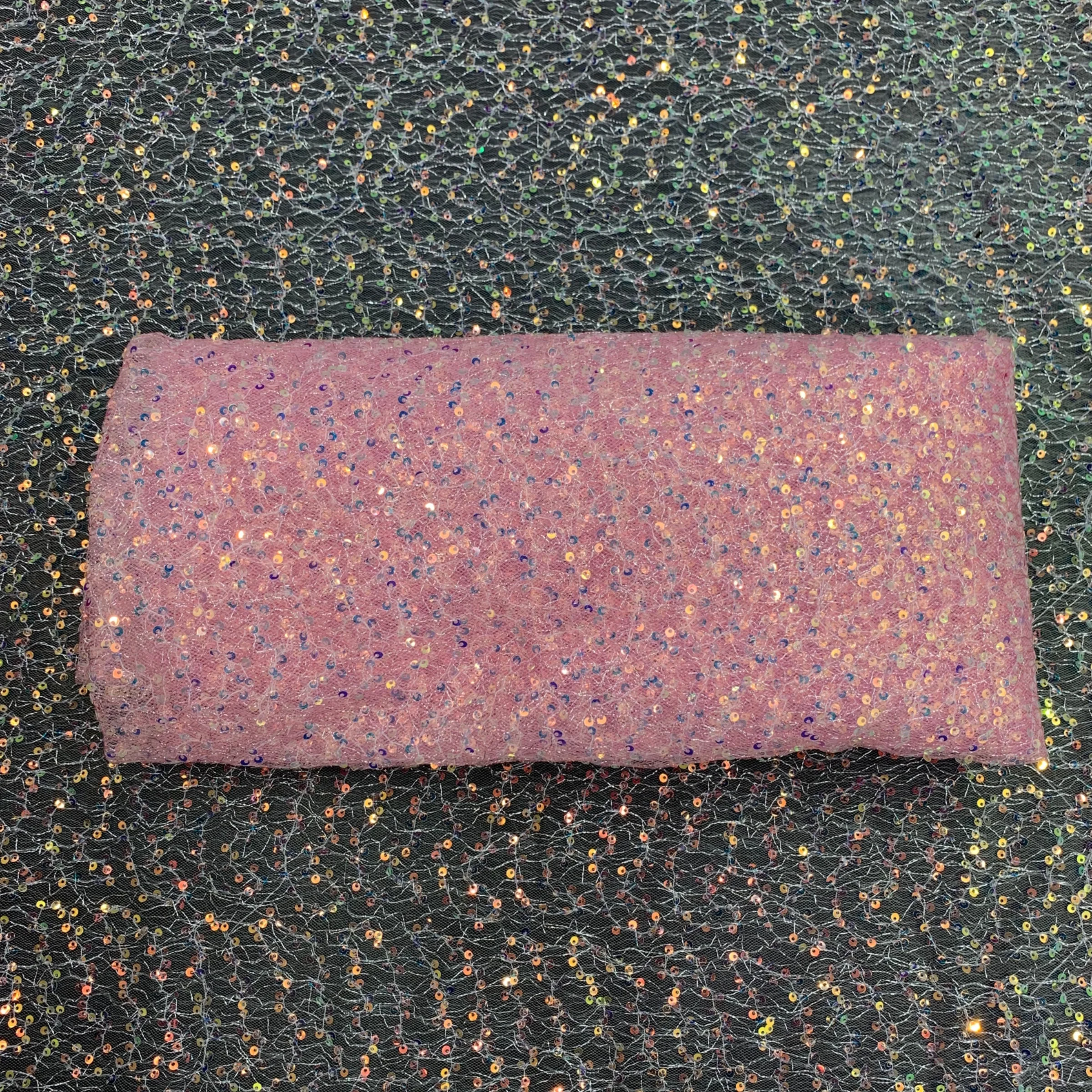 Sequin fabric materials for wedding dresses and party dresses, starry sequin embroidery fabric for design sequins jacquard lace fabric