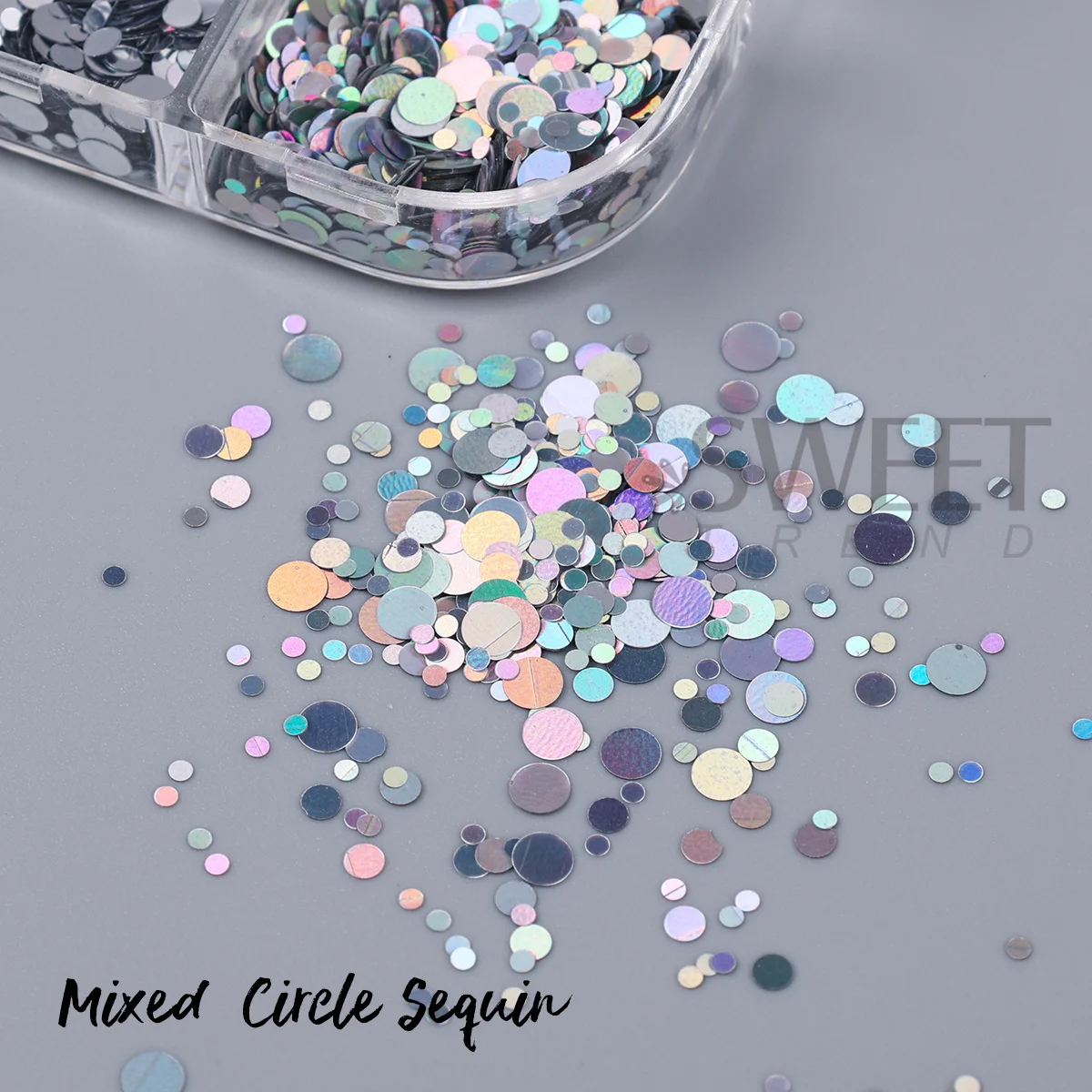 6 Grids Gold Silver Round Circle Nails Sequins Laser Mirror Sparkly Polka Dot Glitter Flakes Y2K Luxury New Year Manicure Decor