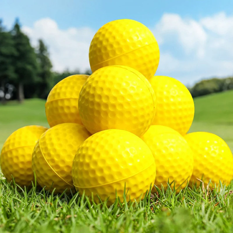 42.67mm Yellow PU Golf Training Balls Practice Balls for Beginners Pros High Quality Soft Surface Golf Balls Good Elasticity ZYF