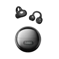 Ear Clip Headphones Wireless Bone Conduction Bluetooth 5.4 Earbuds Comfortable Waterproof Sport Headsets With Digital Display