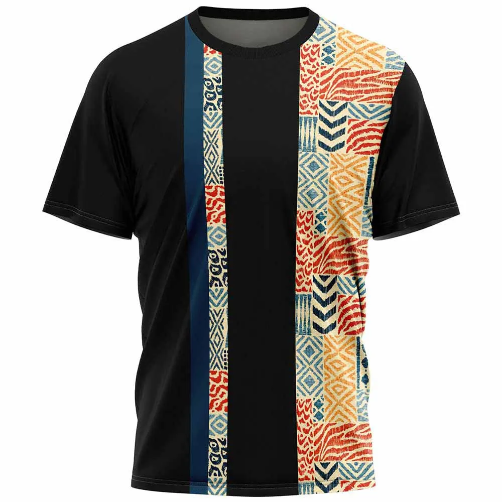 African Style T Shirt Men Short Sleeve Ethnic Tribal Dashiki