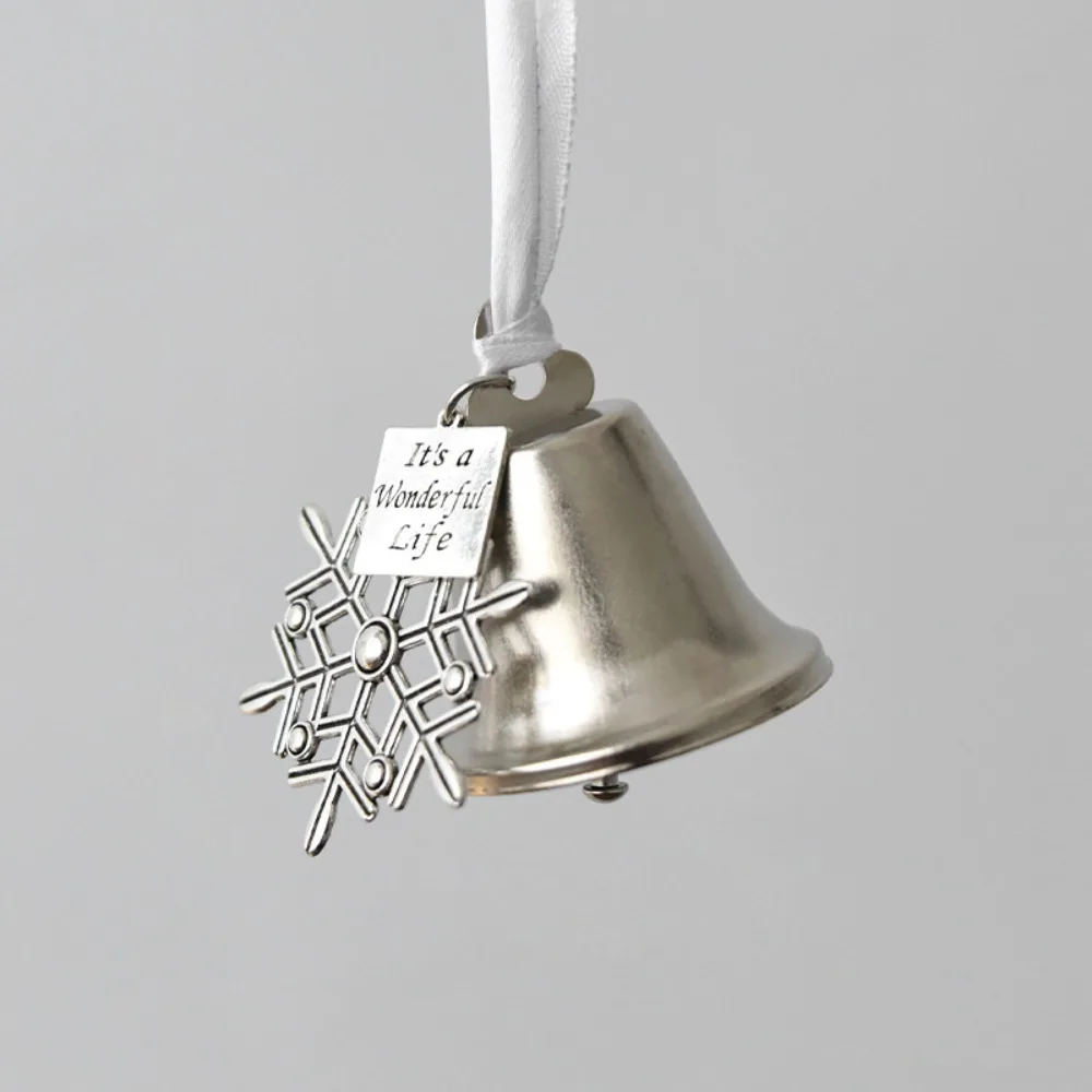 Silver Iron Christmas Bell Ornament for DIY Holiday Decor