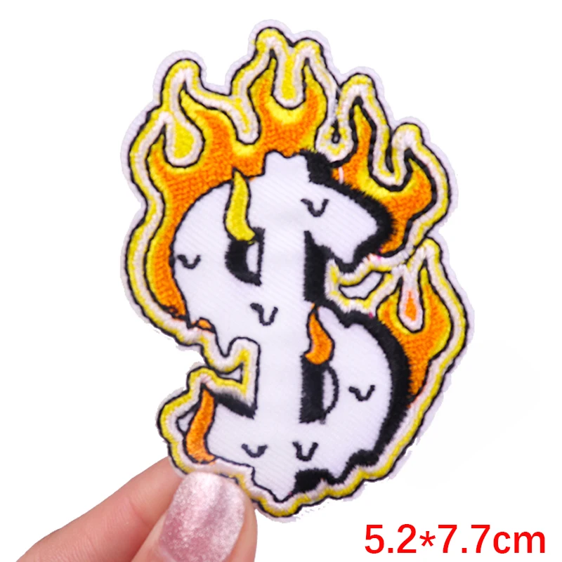 Punk Finger Patch Hurror Schädel Stickerei Patch Für Kleidung Thermoadhesive Patches Für Kleidung Kristall Blume Patches Aufkleber – Detail 39