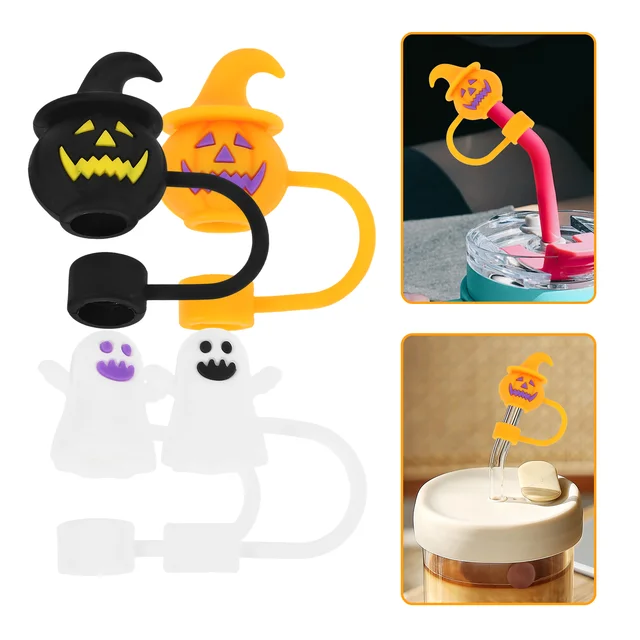 4 PCS Halloween Straw Toppers 6