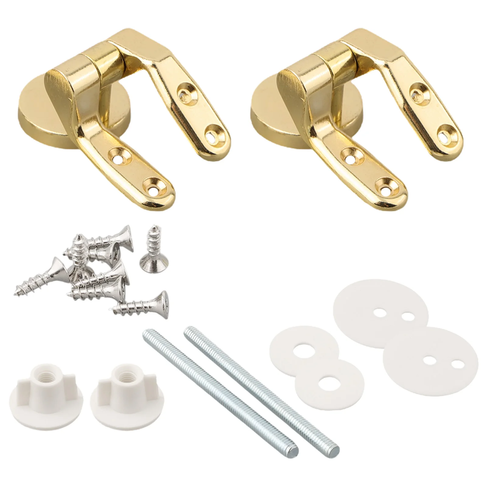 Toilet Seat Hinges Replacement Gold Toilet Seat Hinge Fixings Zinc Alloy Cover Mounting Connector Hardware