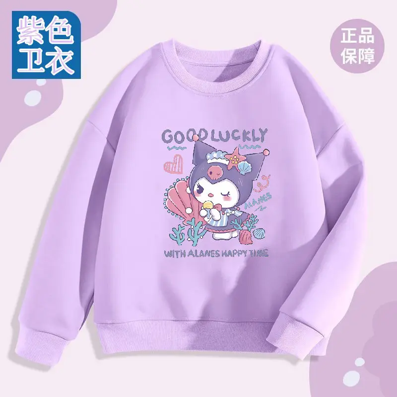 

Hello Kittys Cinnamoroll Anime Kawaii Sanrio Long Sleeve Hoodie Cute Kuromi Fashion Children Shirt Clothing Gifts for Kids Gift