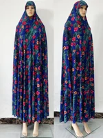 6XL  Muslim Womens Hooded Abaya African Sleeveless Prayer Garment Kaftan Dress With Hijab Floral Dubai Saudi Robe Ramadan