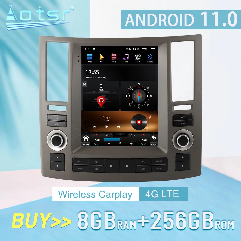 

For Infiniti FX35 FX45 2003 - 2009 CARPLAY Android 12 Car Radio Stereo Receiver Autoradio Multimedia Player GPS Navigation