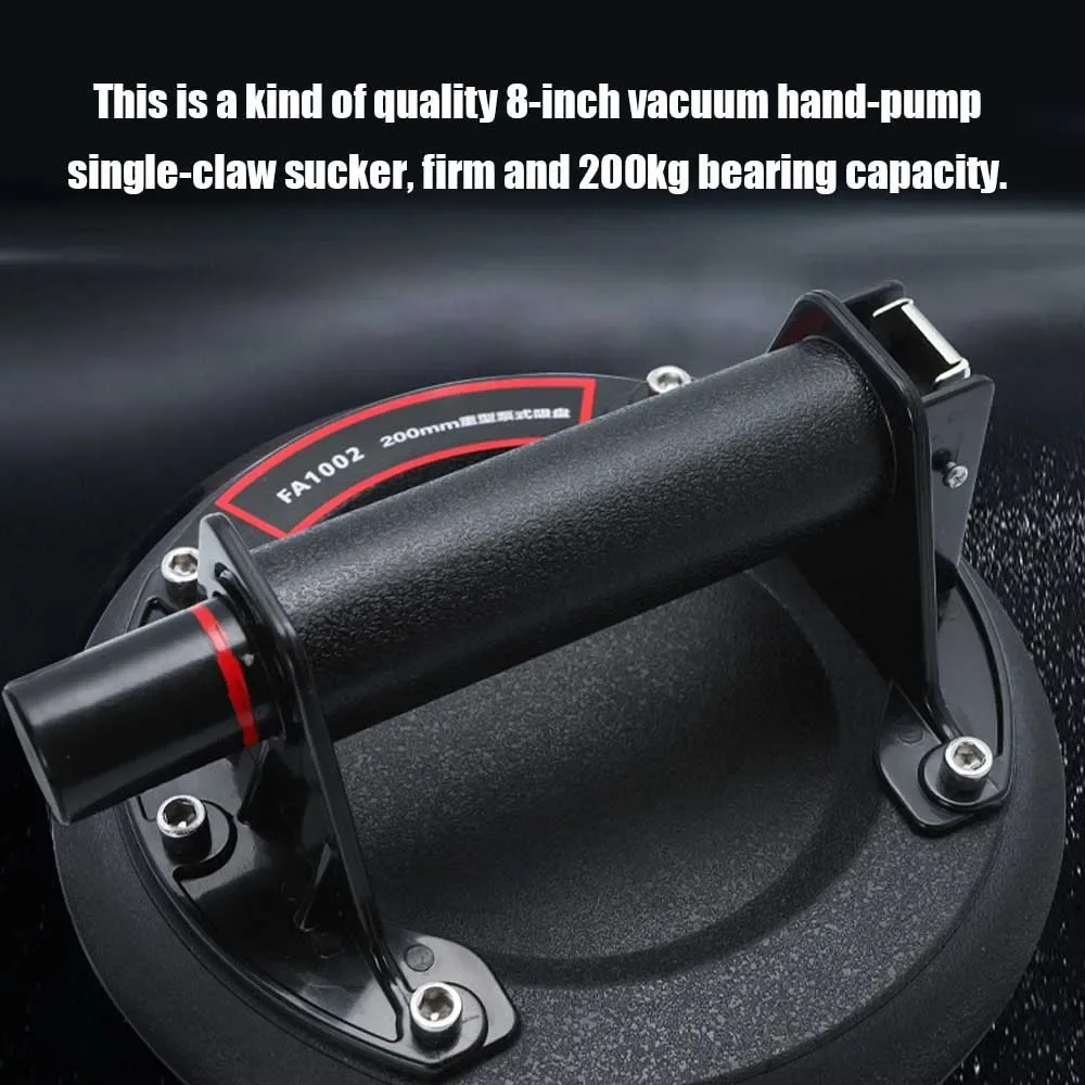 Vacuum Suction Cup 8inch 200kg Bearing Capacity Heavy Duty Vacuum Lifter for Granite Tile Glass Manual Lifting