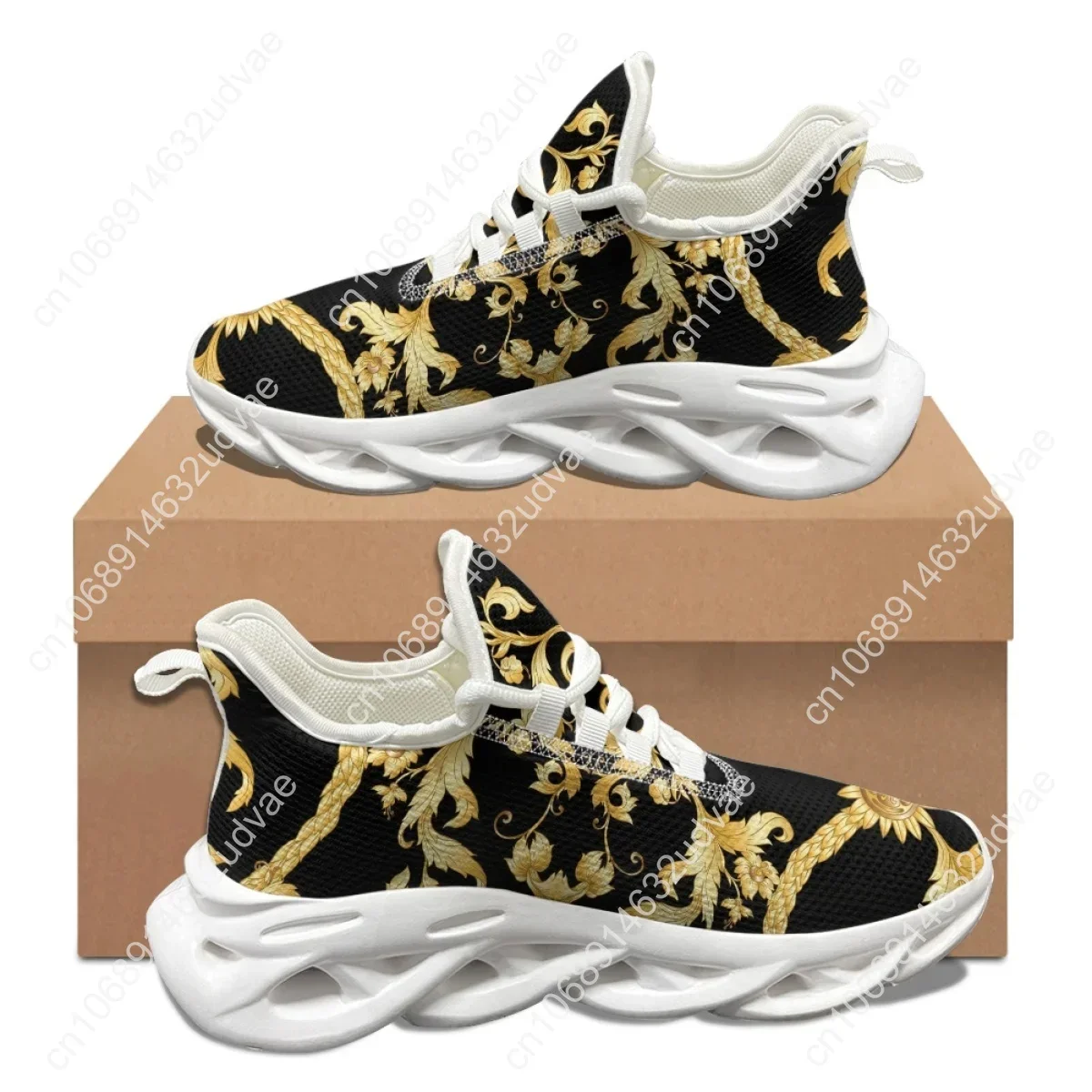 Gold Baroque Shoes For Women Fashion Style Men Claasic Flats Brand Design Portable Platform Custom Zapatos Para Mujeres 2023 New
