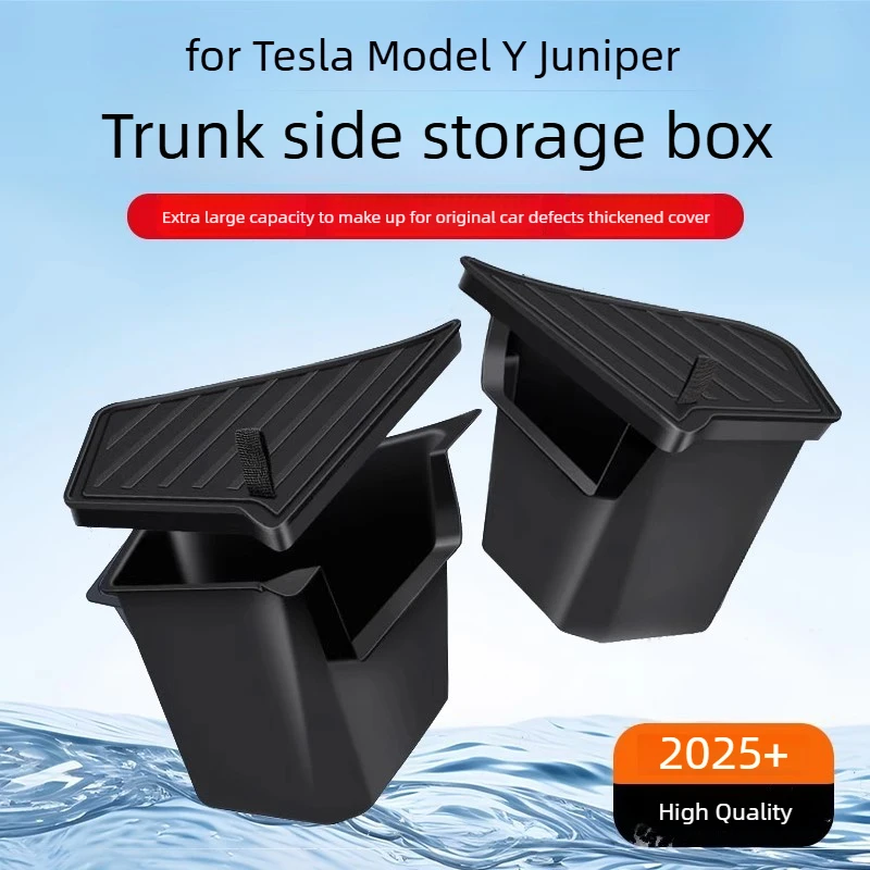 Enhanced Trunk Side Storage Organizer with Flocked TPE Mat - Anti-dirty Travel Accessories