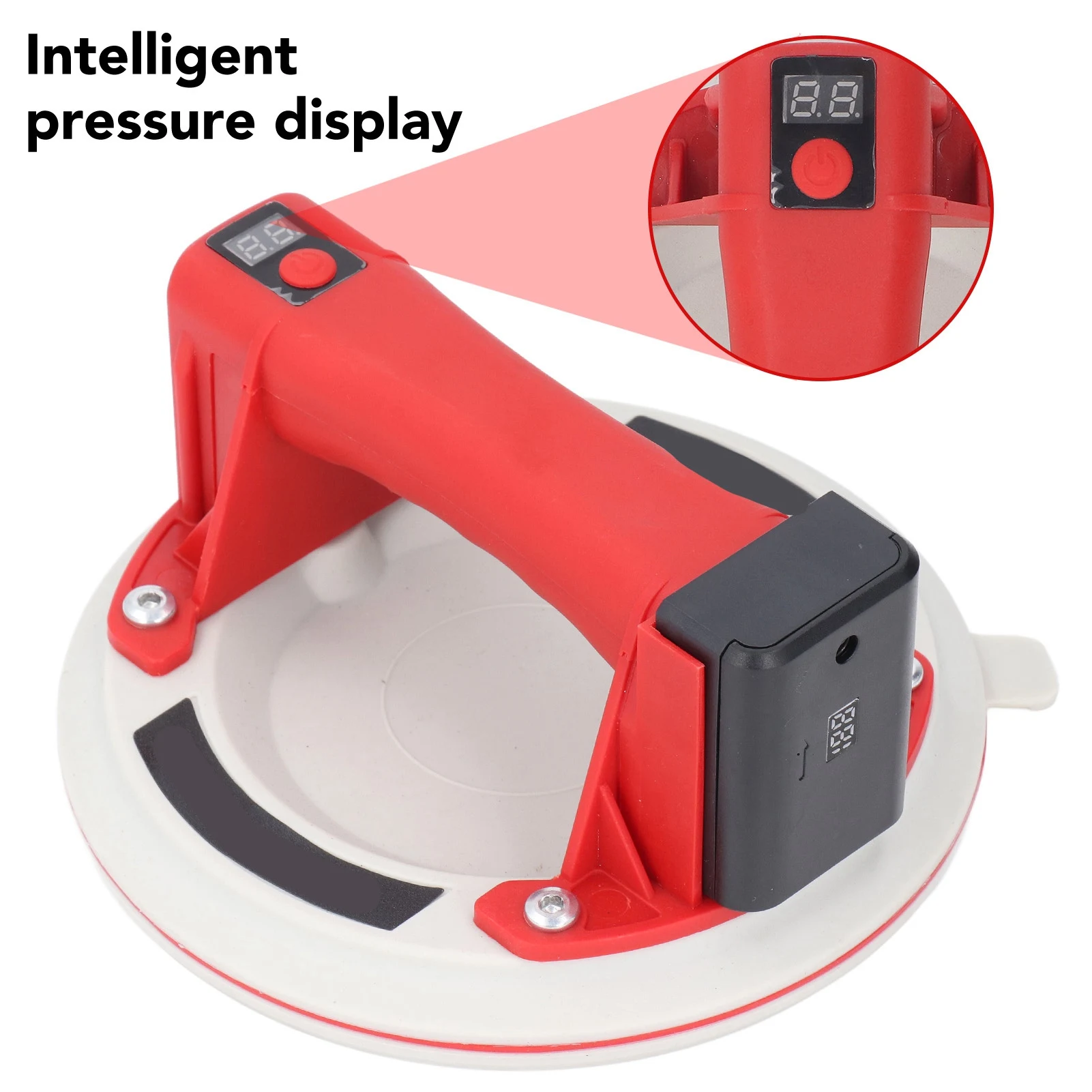 Electric Vacuum Suction Cup Lifter Electric Vacuum Suction Cup Digital Display 8 Inch 600lbs Load Capacity Auto Start for Tile
