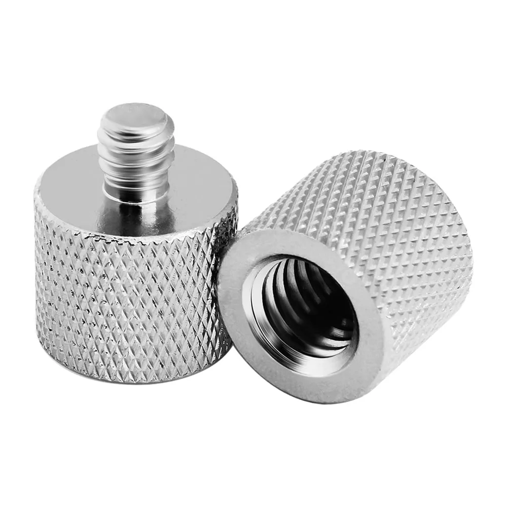 Aluminum Alloy 1/4" Male to 3/8" Female Thread Adapter for Camera Mount Tripod Thread Adapter Conversion Connector Screw Adapter