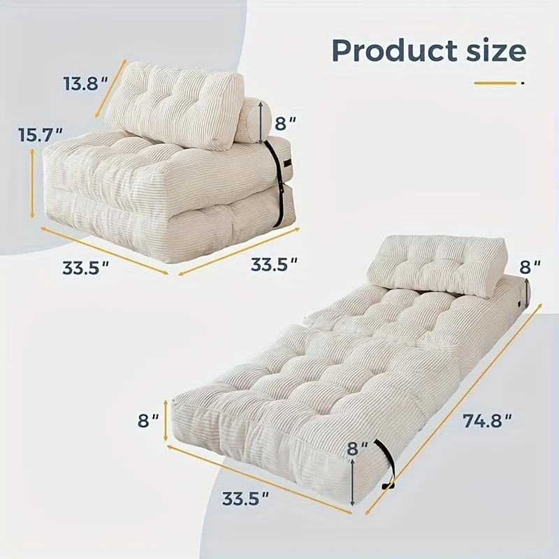 Modern Luxury Sofa Couch for Living Room, Bean Bag Chair, Adult Floor Sofa Bed, Suitable for Living Room and Bedroom