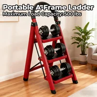 3/4/5-Step Folding Ladder with Anti-Slip Pedals, Heavy Duty Portable Step Stool for Home and Commercial Use