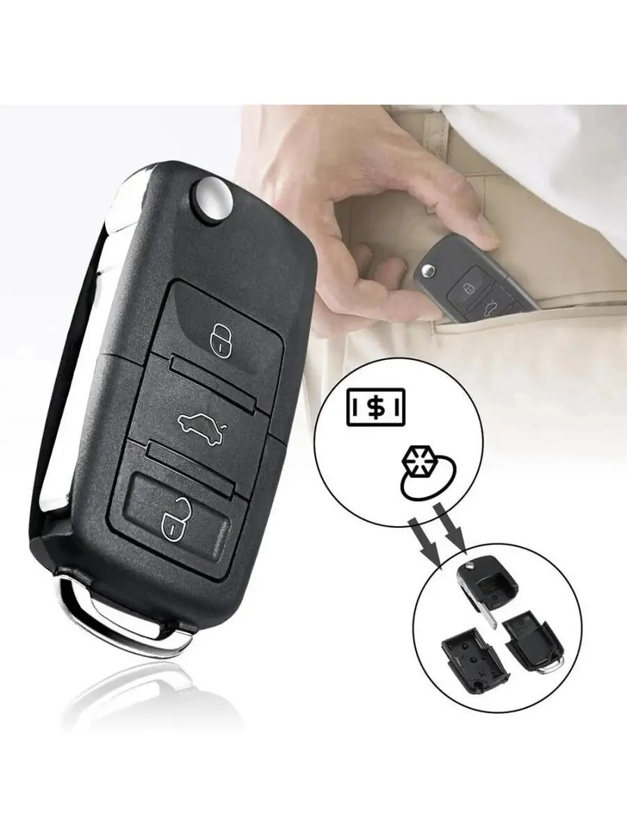 Creative Dummy Car Key Mini Hidden Safe Box Secret Compartment Stash Box Empty Car Key Fob Hide and Store Money Pills Coin 2