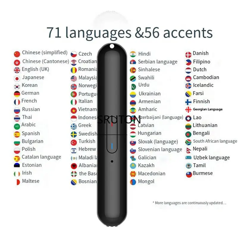 Tradutor de voz 127 línguas multi instantaneamente traduzido mini sem fio 2  vias em tempo real aplicativo dispositivo bluetooth
