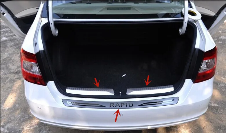 

Для Skoda Rapid 2013-2019 Высококачественная защита порога багажника из нержавеющей стали защита от царапин автомобильные аксессуары