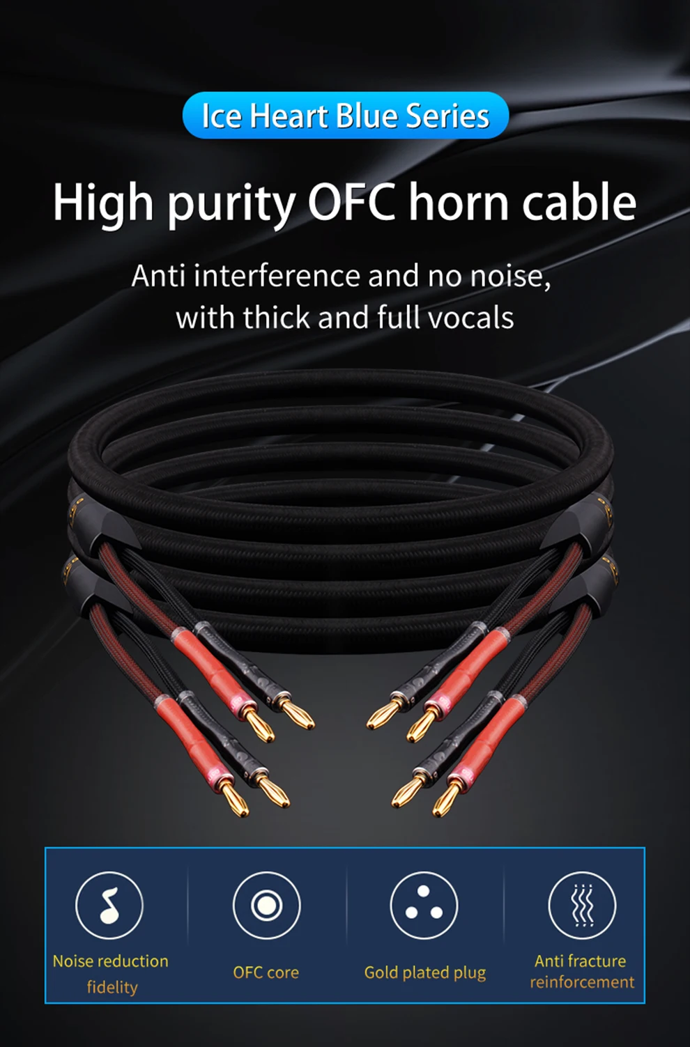 24K, cabo plug Y, amplificador de áudio