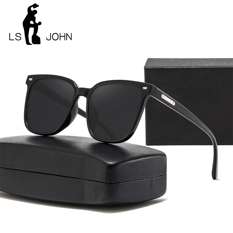 

Солнечные очки LS JOHN поляризационные UV400 для мужчин и женщин, Шикарные солнцезащитные аксессуары в Корейском стиле, с квадратными линзами