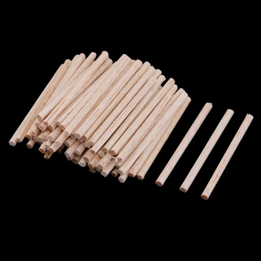3 Sizes Balsa Wood Dowel Rods for Woodworking Modeling Craft - 75mm 30 Pieces
