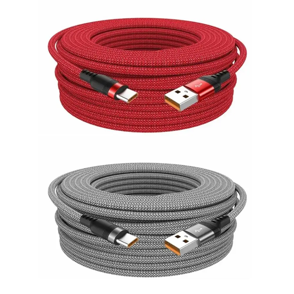 Enhanced Premium USB Type-C Cable - Red/Black 6A Fast Charge, Extended Length, Quick Charging