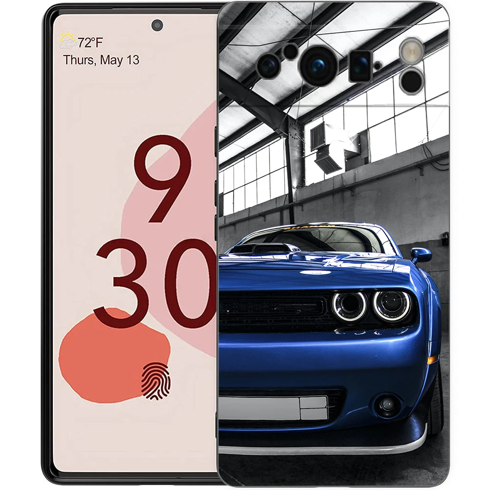 Sport Car Design Black Silicone Shockproof Phone Case