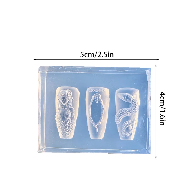 1Pc 3D 스네이크 걸 네일 실리콘 조각 금형 스네이크 DIY 네일 장식 아트 네일 뷰티 참 실리콘 네일 금형 네일 제품