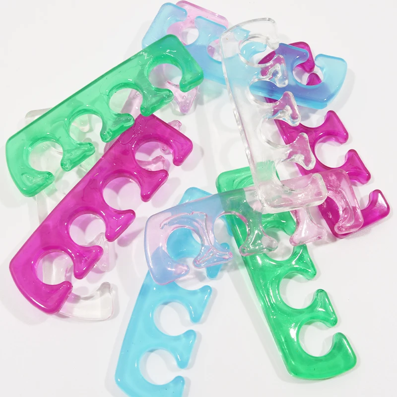 Finger Toe Separator nail art tools toe separators toe spreader finger toe separator 2pcs Soft Silicone Finger Toe Separator Manicure Pedicure Separator Flexible Nails Finger Spacer Separation Straighteners Tools