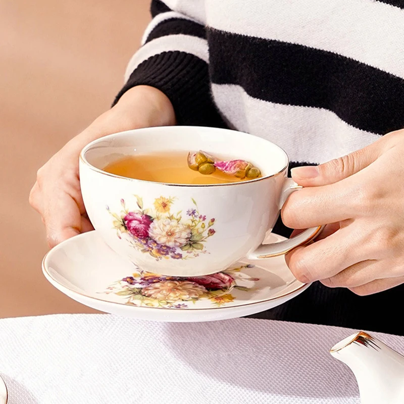 Ensemble de tasse à café en céramique portable élégante, bouilloire mère et  enfant, théière, assiette à dessert, ensemble de thé de l'après-midi -  AliExpress