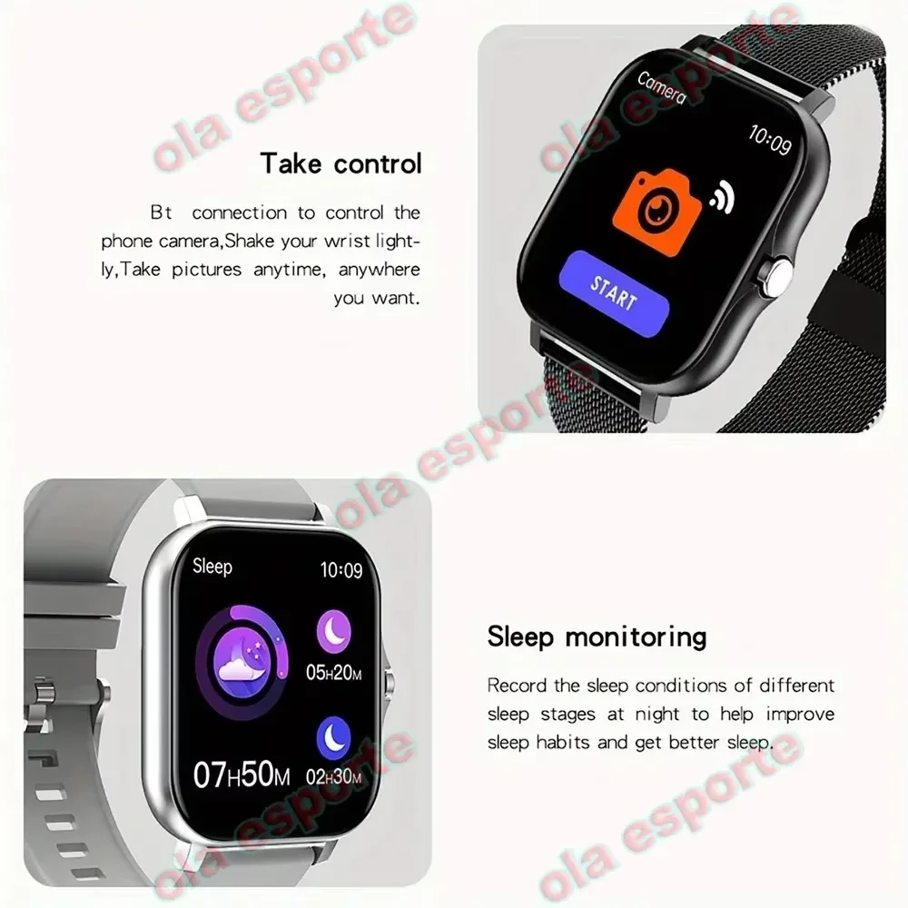 2026 New Smartwatch HD Bluetooth Call Sports Fitness Tracker Heart Rate Sleep Record Outdoor Sport Watch for Men Women Gift HW12 6