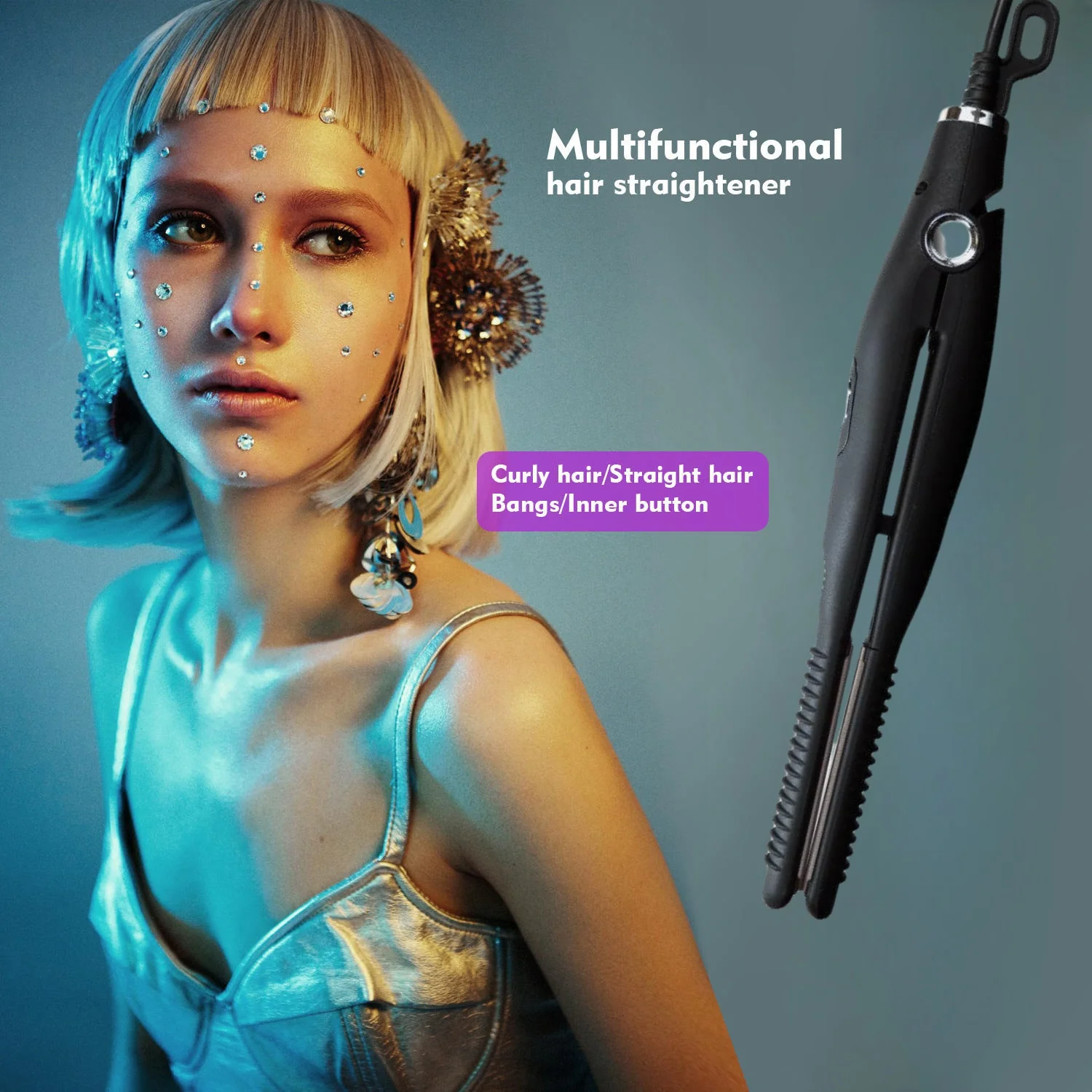 2 In 1 Hair Straightener Hair Curler Professional Ceramic Flat Iron For Short Hair Women And Men Beard Straightener 2